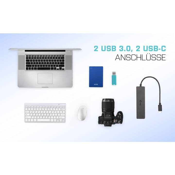 I-TEC C31HUBMETAL2A2C (2 Ports, USB Type-A, USB Type-C)