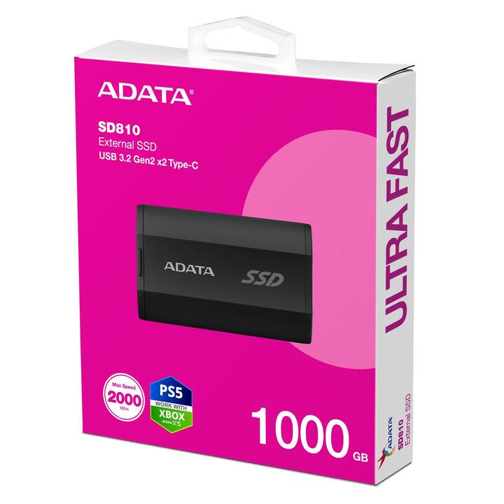 ADATA SD810 (USB Typ-C, 1000 GB, Schwarz)