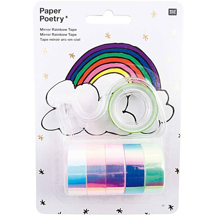 RICO DESIGN Washi Tape Set Mirror Rainbow Set (Multicolore, 2 m)