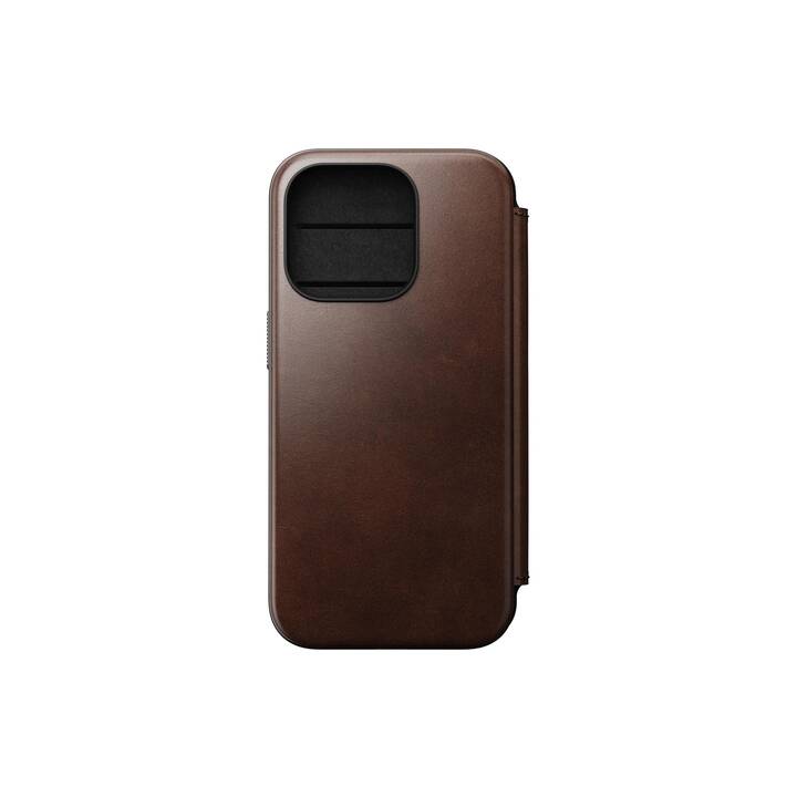 NOMAD GOODS Flipcover Modern (iPhone 15 Pro, Brun, Rouille brun)