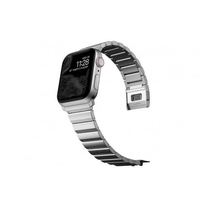 NOMAD GOODS Armband (Apple Watch 45 mm / 44 mm, Silber)
