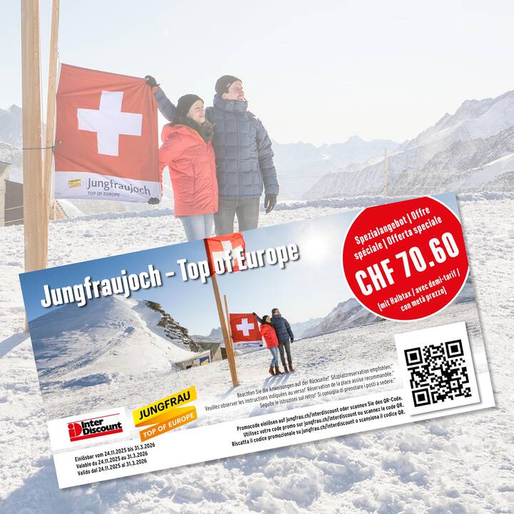 OffrespécialJungfraujochAG–TopofEurope(avecdemi-tarif)