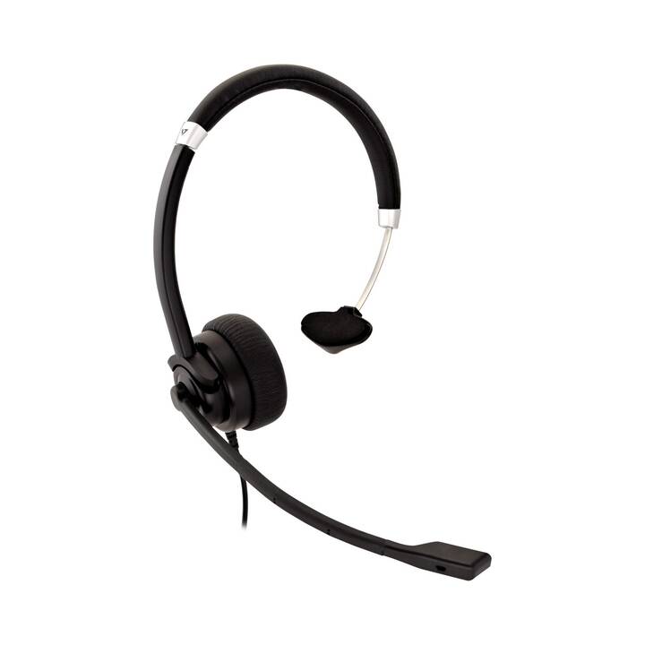 VIDEOSEVEN Office Headset HU411 (On-Ear, Kabel, Schwarz)