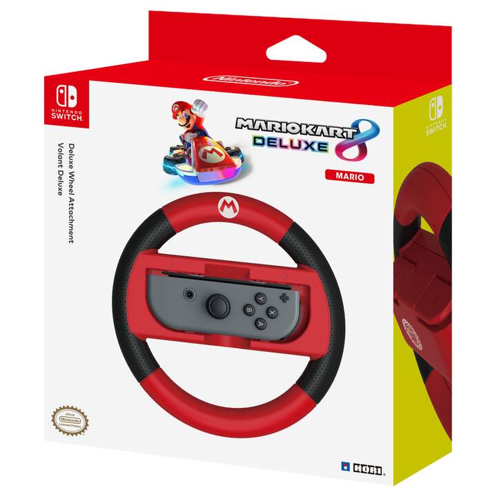 HORI Mario Kart 8 Deluxe Mario Lenkrad (Schwarz, Rot)