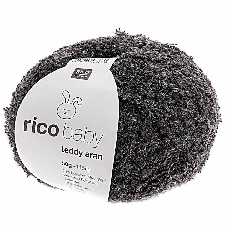 RICO DESIGN Wolle Baby Teddy Aran (50 g, Grau, Dunkelgrau)
