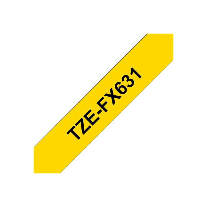 BROTHER TZEFX631 Schriftband (Schwarz / Gelb, 12 mm)