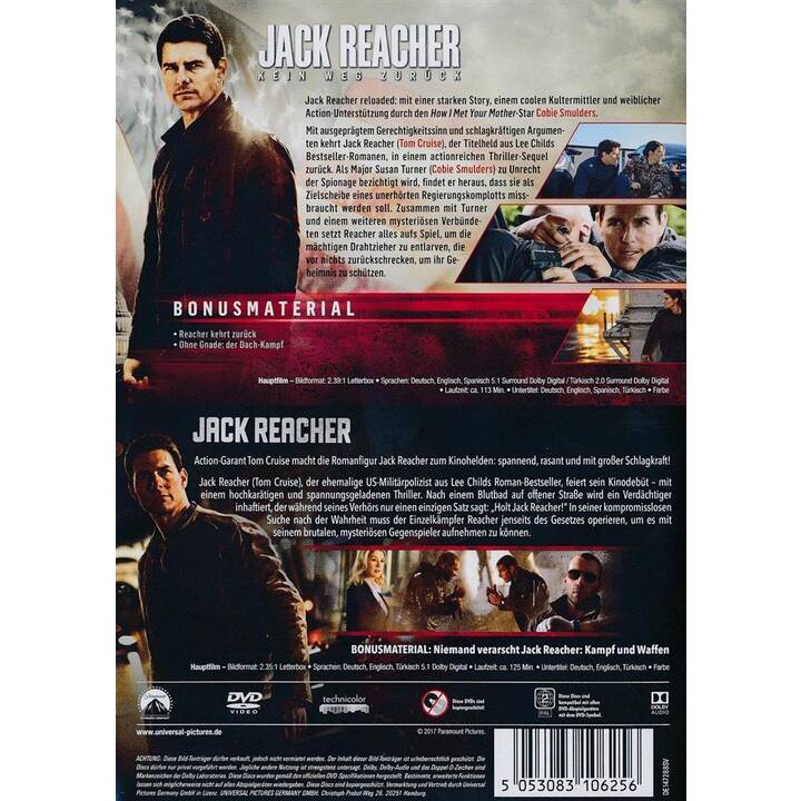 Jack Reacher / Jack Reacher 2 - Kein Weg zurück (DE, EN, TR)