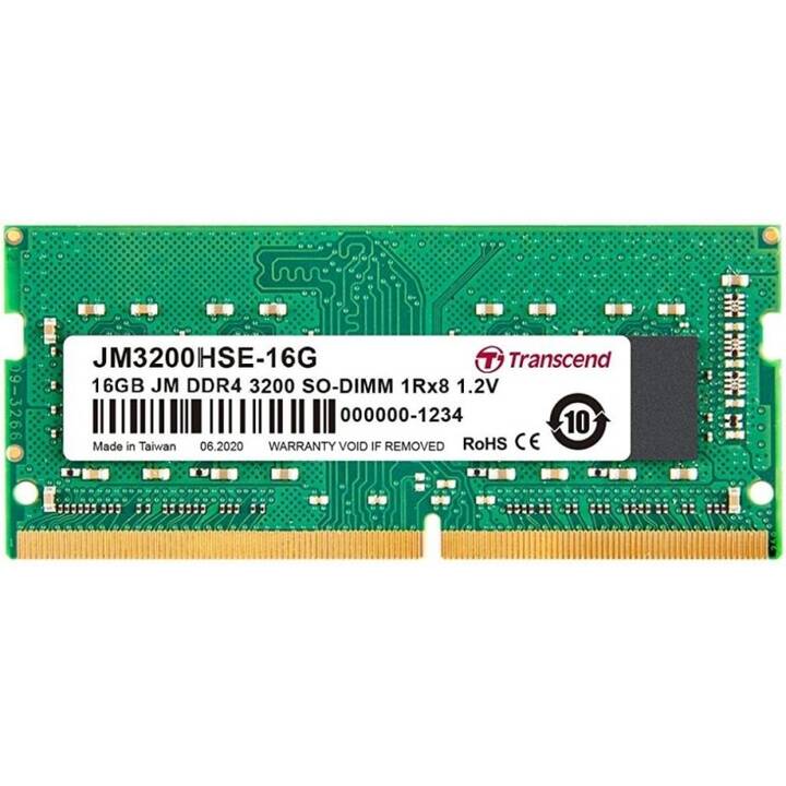 TRANSCEND JM3200HSE-16G (1 x 8 GB, DDR4-SDRAM, 3200 MHz