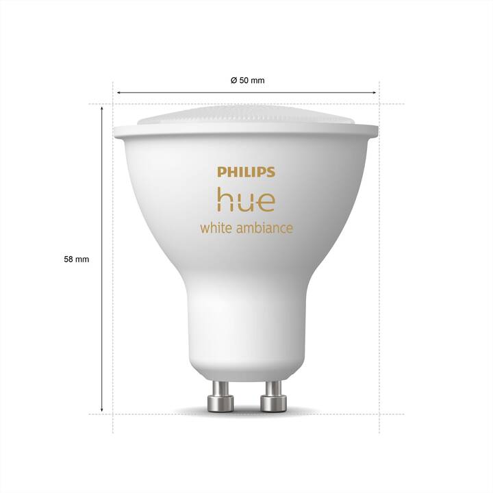 PHILIPS HUE LED Birne White Ambiance (GU10, Bluetooth, 5 W)