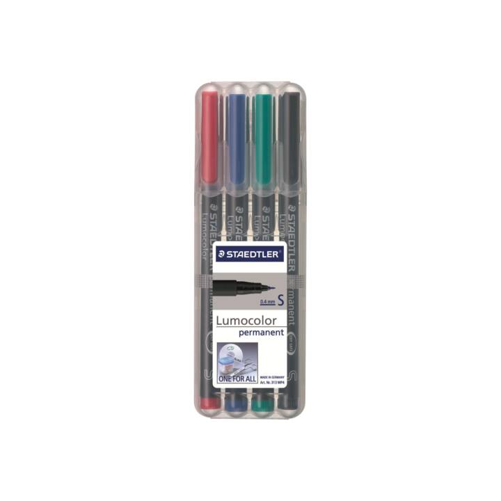 STAEDTLER Evidenziatore Lumocolor (Blu, Nero, Rosso, Verde, 4 pezzo)