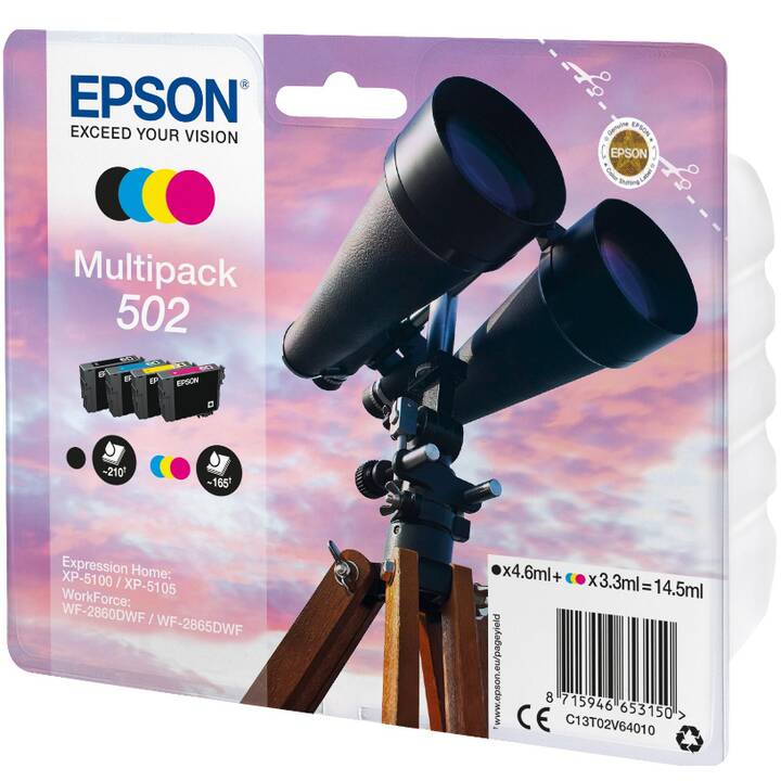 EPSON 502 (Jaune, Noir, Magenta, Cyan, Multipack)