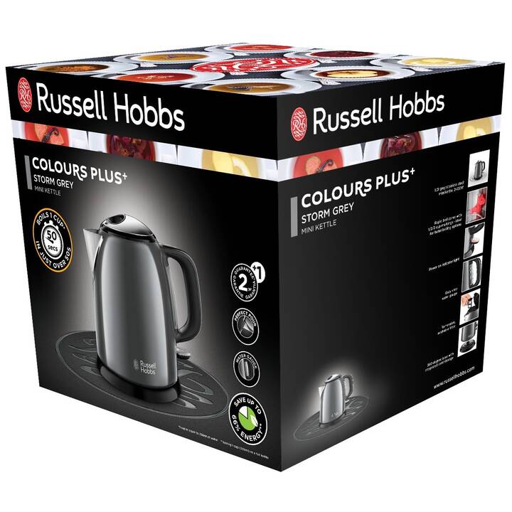 RUSSELL HOBBS 24993-70 Colours Plus (1 l, Plastica, Acciaio Inox, Grigio, Nero)