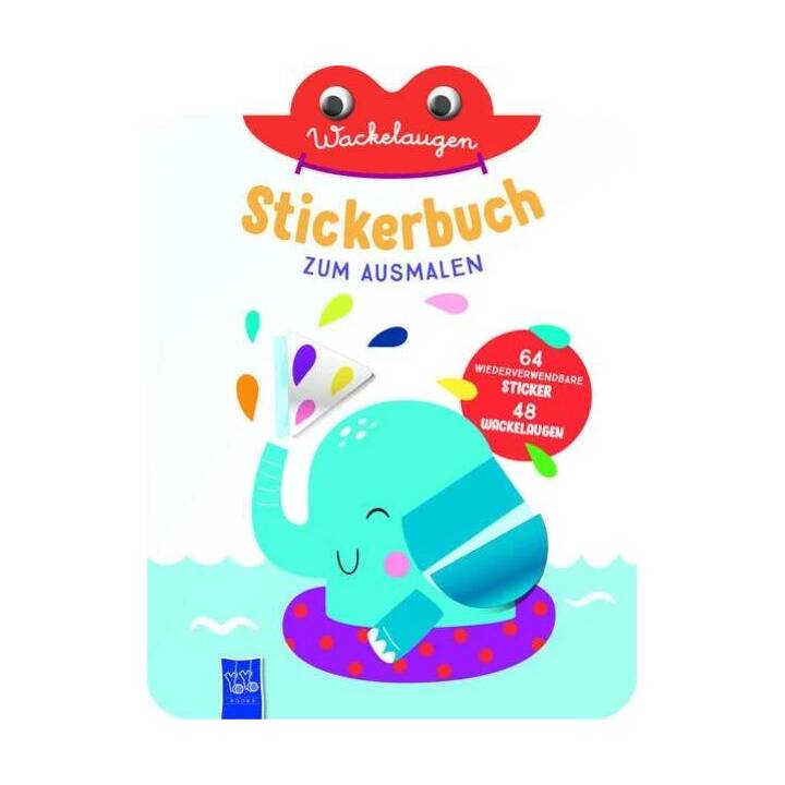 Wackelaugen Stickerbuch zum Ausmalen (Cover Elefant)