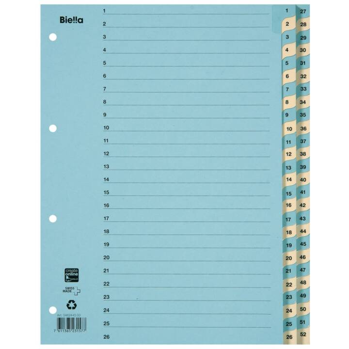 BIELLA Register (52 x A4, Nummerisch)