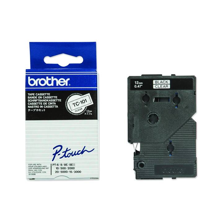 BROTHER P-Touch Nastro delle scritture (Nero / Transparente, 12 mm)