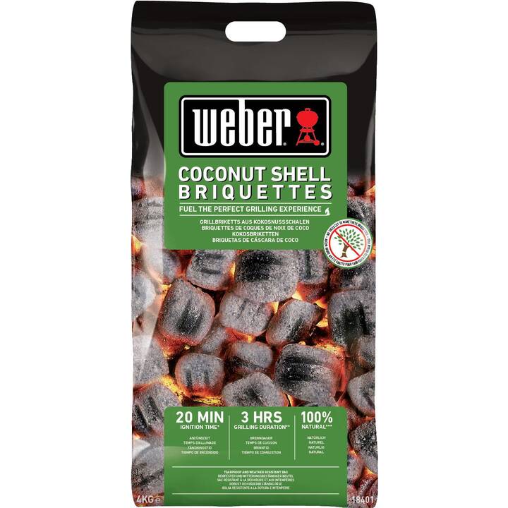 WEBER Briquettes de coques (Cocos, 4 kg)