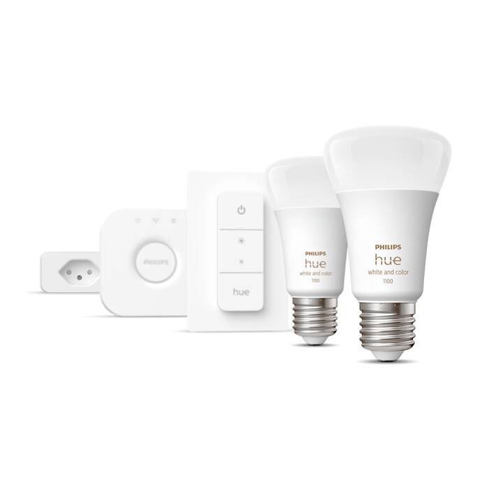 PHILIPS HUE Ampoule LED Starterset White & Color Ambiance (E27, ZigBee, 9 W)