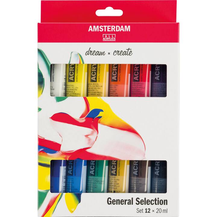 TALENS Couleur acrylique Set (12 x 20 ml, Multicolore)