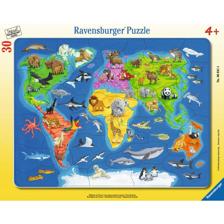 RAVENSBURGER Carta geografica Puzzle (30 x)