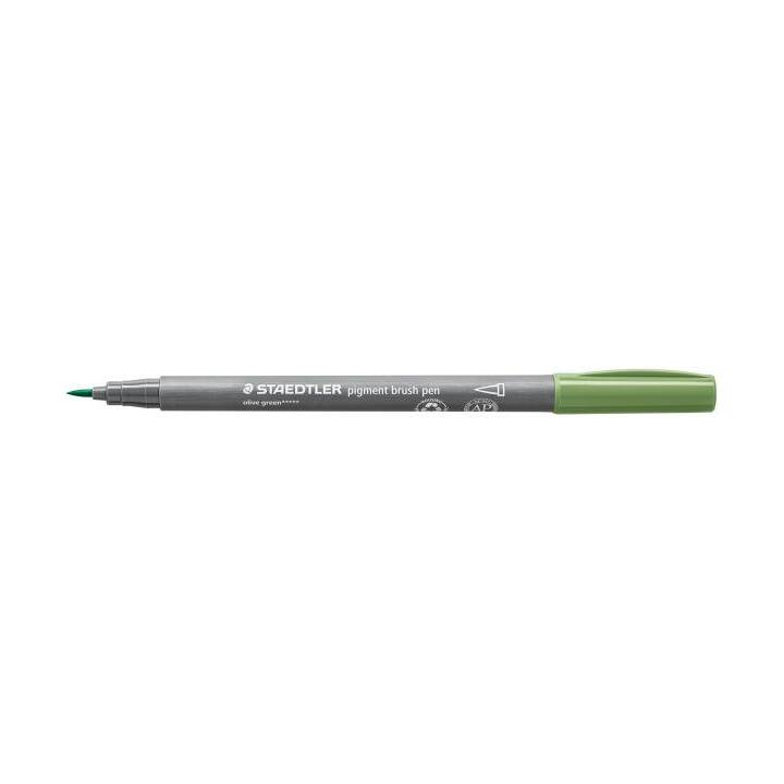 STAEDTLER Pigment Arts Crayon feutre (Vert olive, 1 pièce)