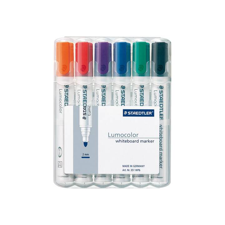 STAEDTLER Marqueur permanent Lumocolor 351 (Multicolore, 6 pièce)