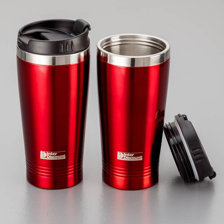 INTERDISCOUNT Bicchiere thermos (0.4 l, Rosso, Bianco, Nero)