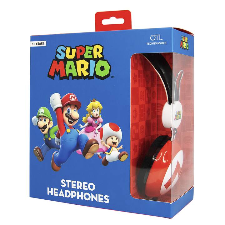 OTL TECHNOLOGIES Super Mario Icon Dome Cuffie per bambini (Over-Ear, Rosso, Multicolore)
