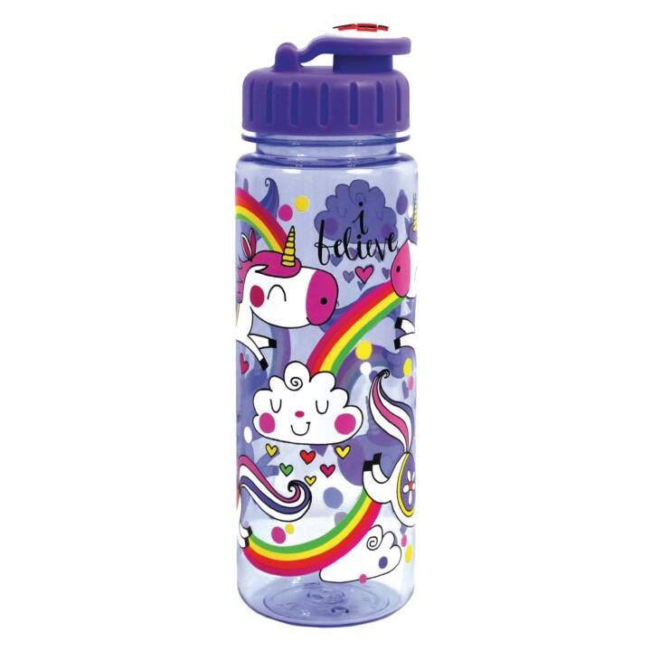 RACHEL ELLEN Kindertrinkflasche Unicorns & Rainbows (0.5 l, Violett, Lila)