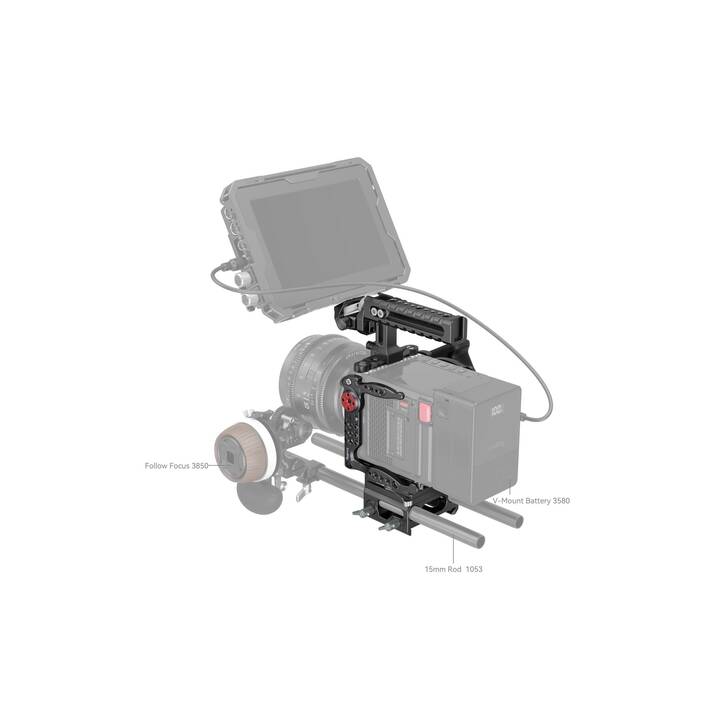 SMALLRIG Cage RED KOMODO-X Advanced Kit Outdoor-Kameratasche (Schwarz, Edelstahl, Aluminium)