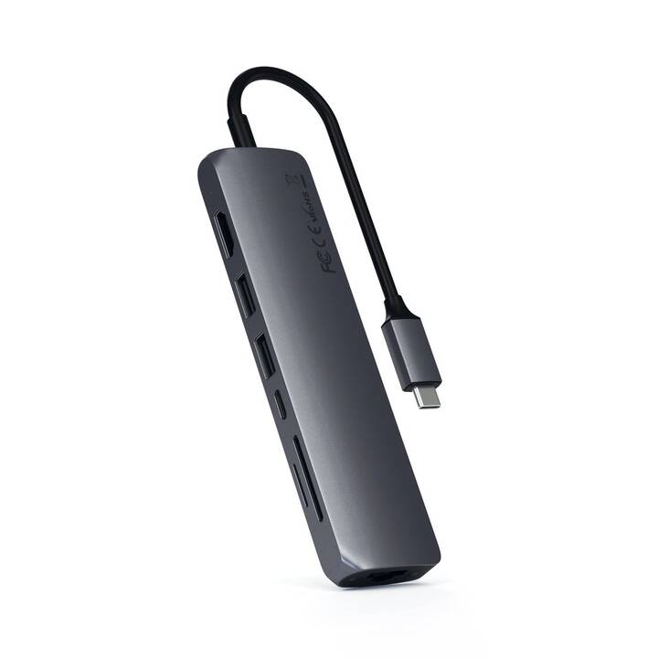 SATECHI USB-C Slim Multi-Port (6 Ports, USB Typ-C, HDMI, USB Typ-A, RJ-45)