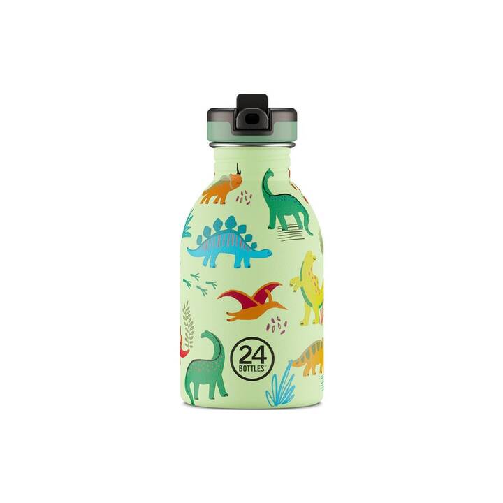 24BOTTLES Bottiglia per bambini Urban Jurassic Friends (0.25 l, Verde, Multicolore)