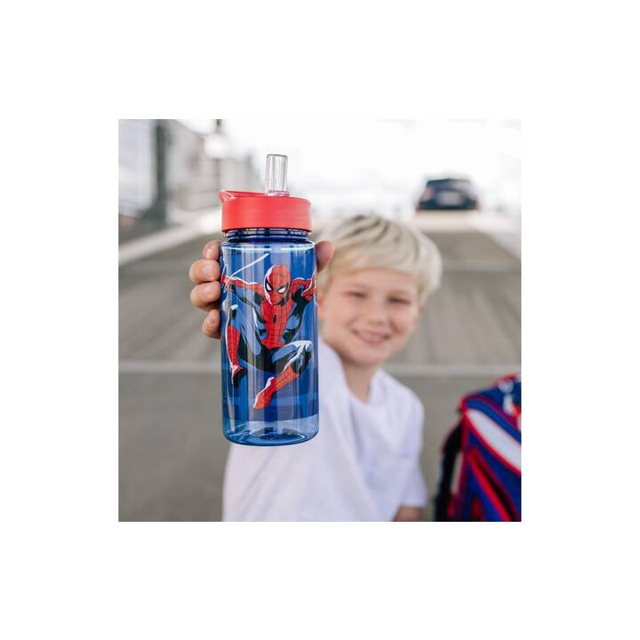 SCOOLI Kindertrinkflasche Aero Spider-Man (0.5 l, Dunkelblau, Blau, Rot)