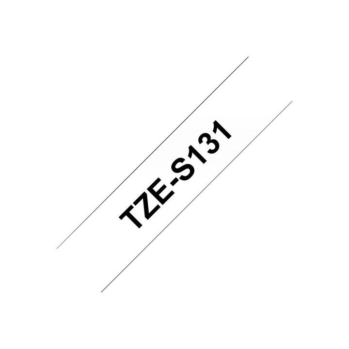 BROTHER TZE-S131 Schriftband (Schwarz / Transparent, 12 mm)
