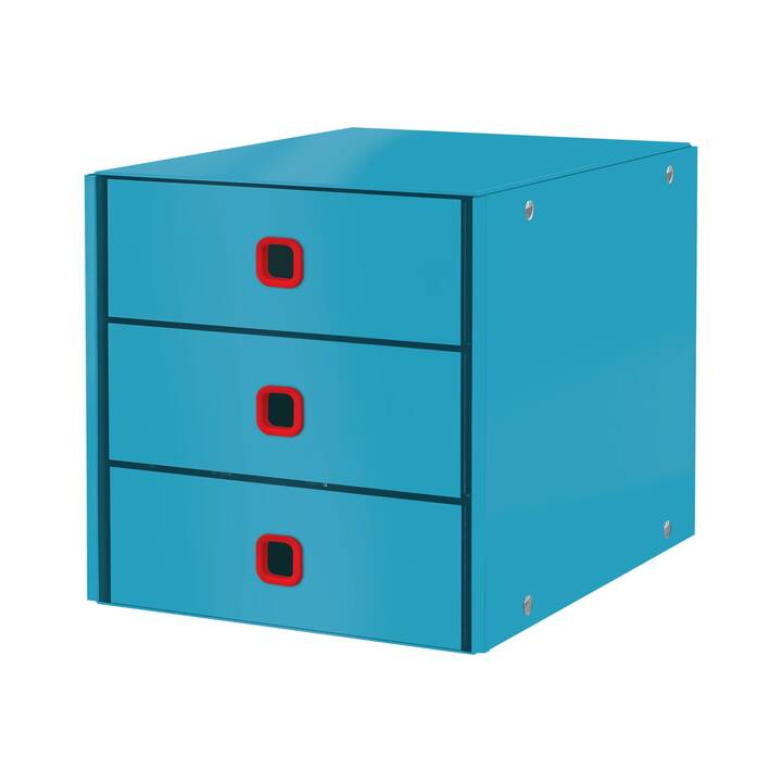 LEITZ Boite à tiroirs de bureau Cosy (A4, 28.6 cm  x 28.2 cm  x 35.8 cm, Bleu)