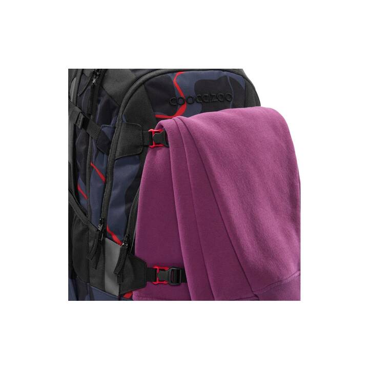 COOCAZOO Zaino Matè Lava Lines (30 l, Nero, Rosso)