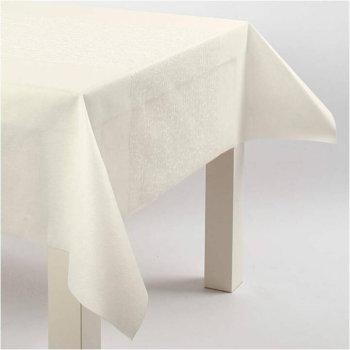 CREATIV COMPANY Chemin de table (30 cm x 1000 cm, Rectangulaire, Crème, Beige, Blanc)