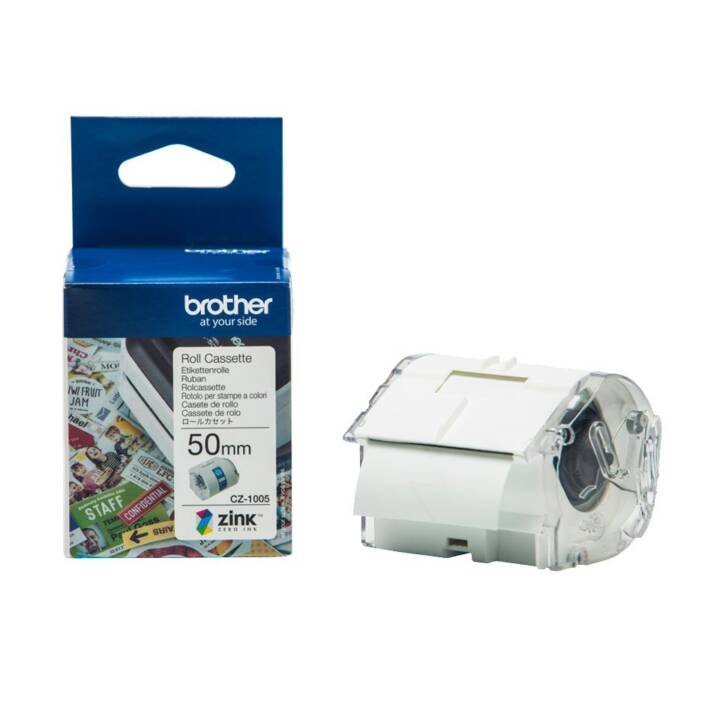 BROTHER Etikettenrolle CZ1005 Thermo Transfer 50 mm x 5 m