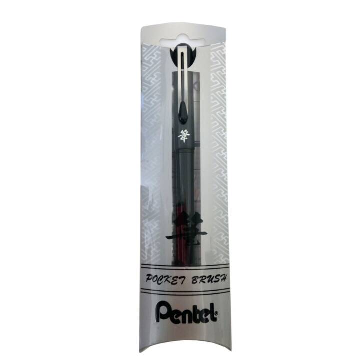 PENTEL Pocket Brush Hybrid Fineliner (Schwarz, 1 Stück)
