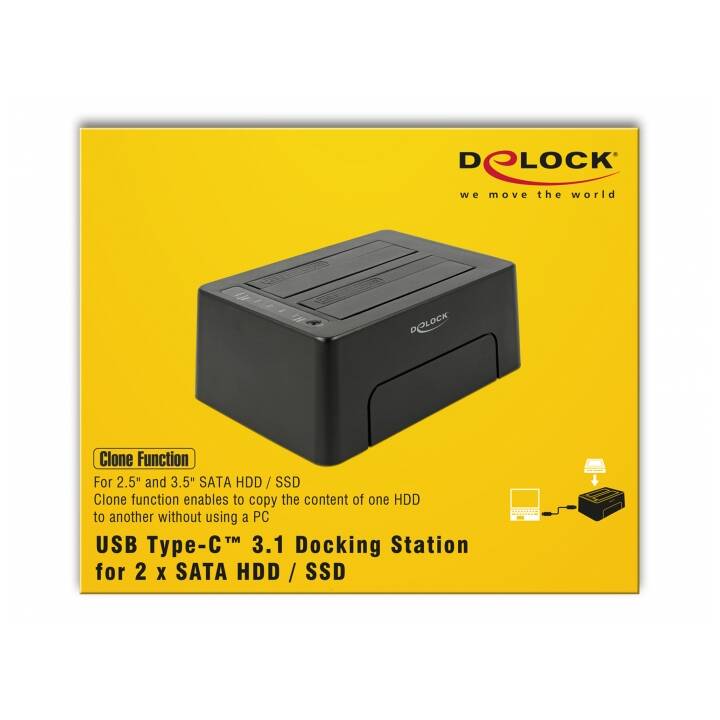 DELOCK Stazione d'aggancio (SATA-III, USB 3.1 di tipo C, SATA-III)