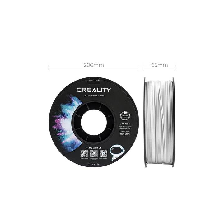 CREALITY Filament Weiss (1.75 mm, Acrylnitril-Butadien-Styrol (ABS))