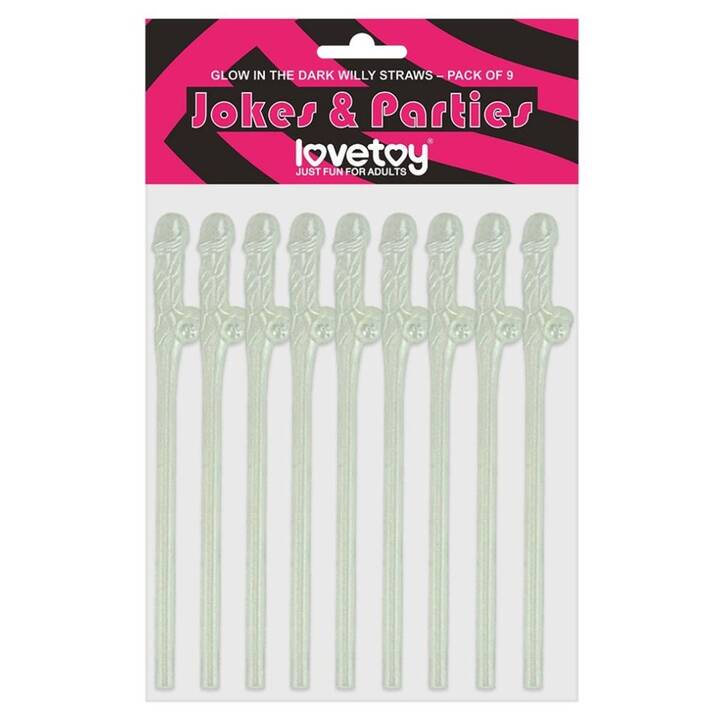 LOVETOY Paille à boire pénis Willy Glow in the Dark (Dames)