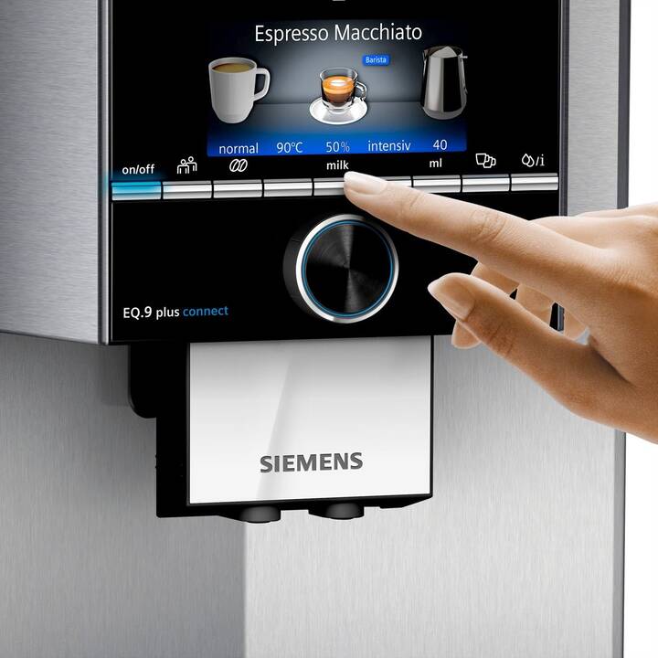 SIEMENS EQ.9 plus connect s500 (Acier inox, 2.3 l, Machines à café automatique)