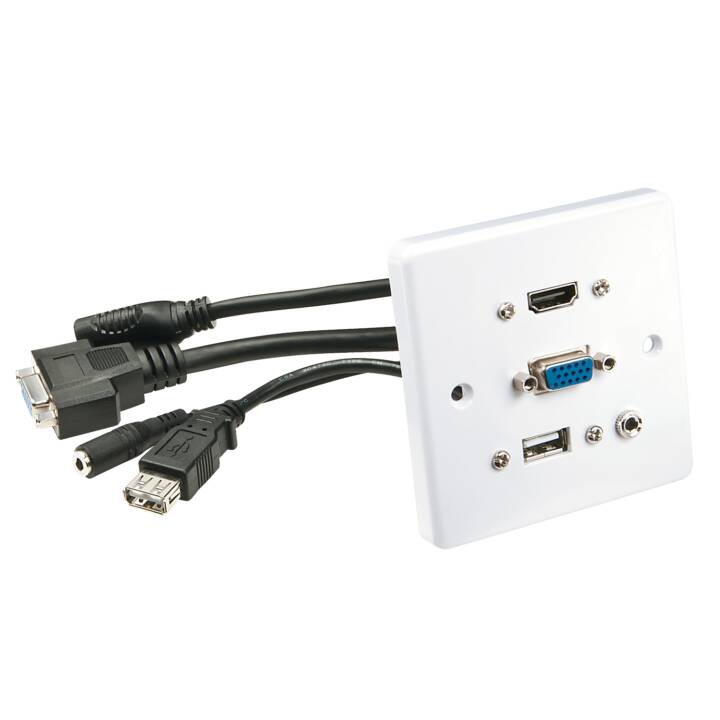 LINDY Multi AV Faceplate Prise de courant (HDMI, USB Typ A, VGA)