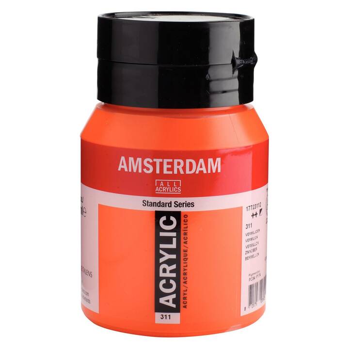AMSTERDAM Colore acrilica Zinnoberrot (500 ml, Rosso)