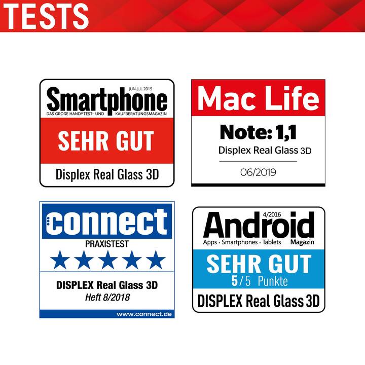 DISPLEX Verre de protection d'écran (iPhone 7, iPhone 6, iPhone 8, 1 pièce)