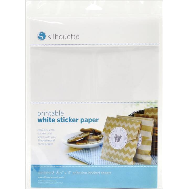 SILHOUETTE Papier autocollant (8 feuille, 215.9 x 279.4 mm, 70 g/m2)