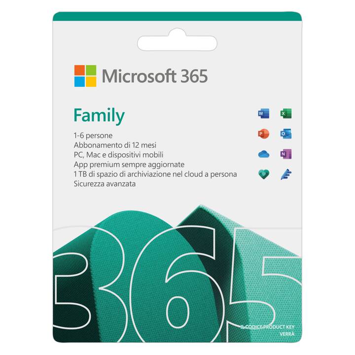MICROSOFT 365 Family (Abbonamento, 6x, 1 anno, Italiano)
