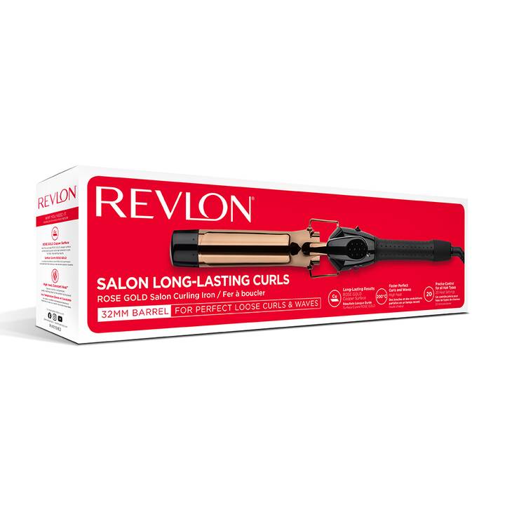 REVLON Salon Curls & Waves Rose Gold RVIR1159E (32 mm, Roségold, Noir)