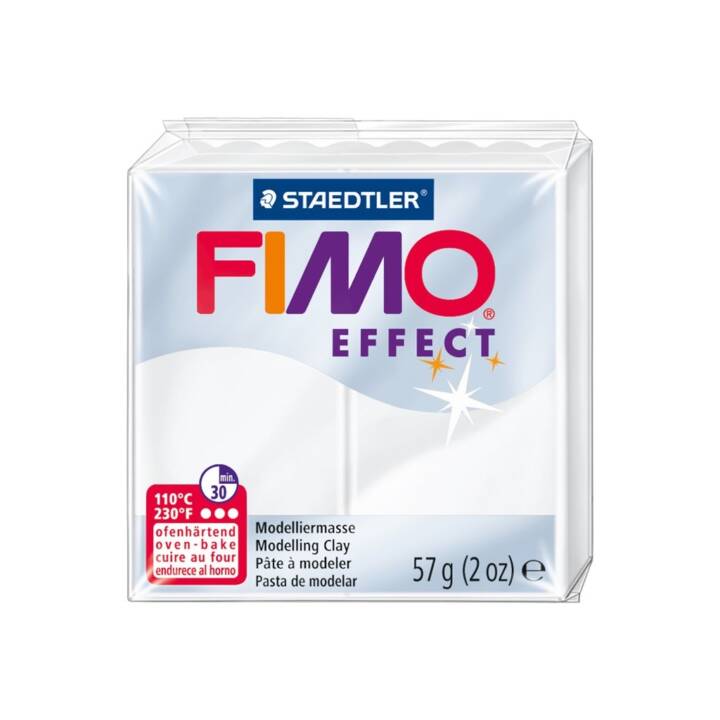 FIMO Modelliermasse Effect (57 g, Transparent, Weiss)