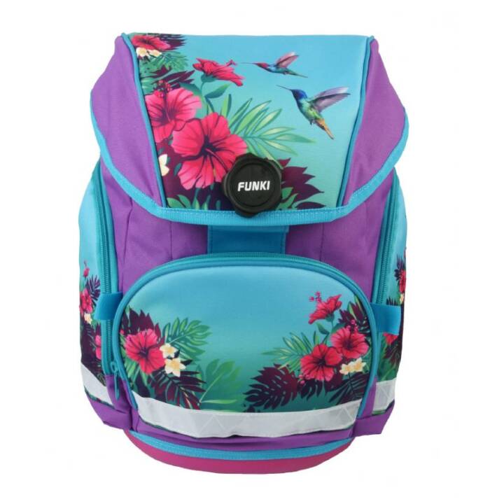 FUNKI Schulranzen Set Joy Bag Tropical (25 l, Lila, Blau, Pink)